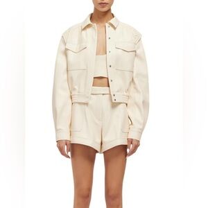 Jonathan Simkhai Marbella Jacket In Ecru Size XS NWT Utility Jacket Cropped
